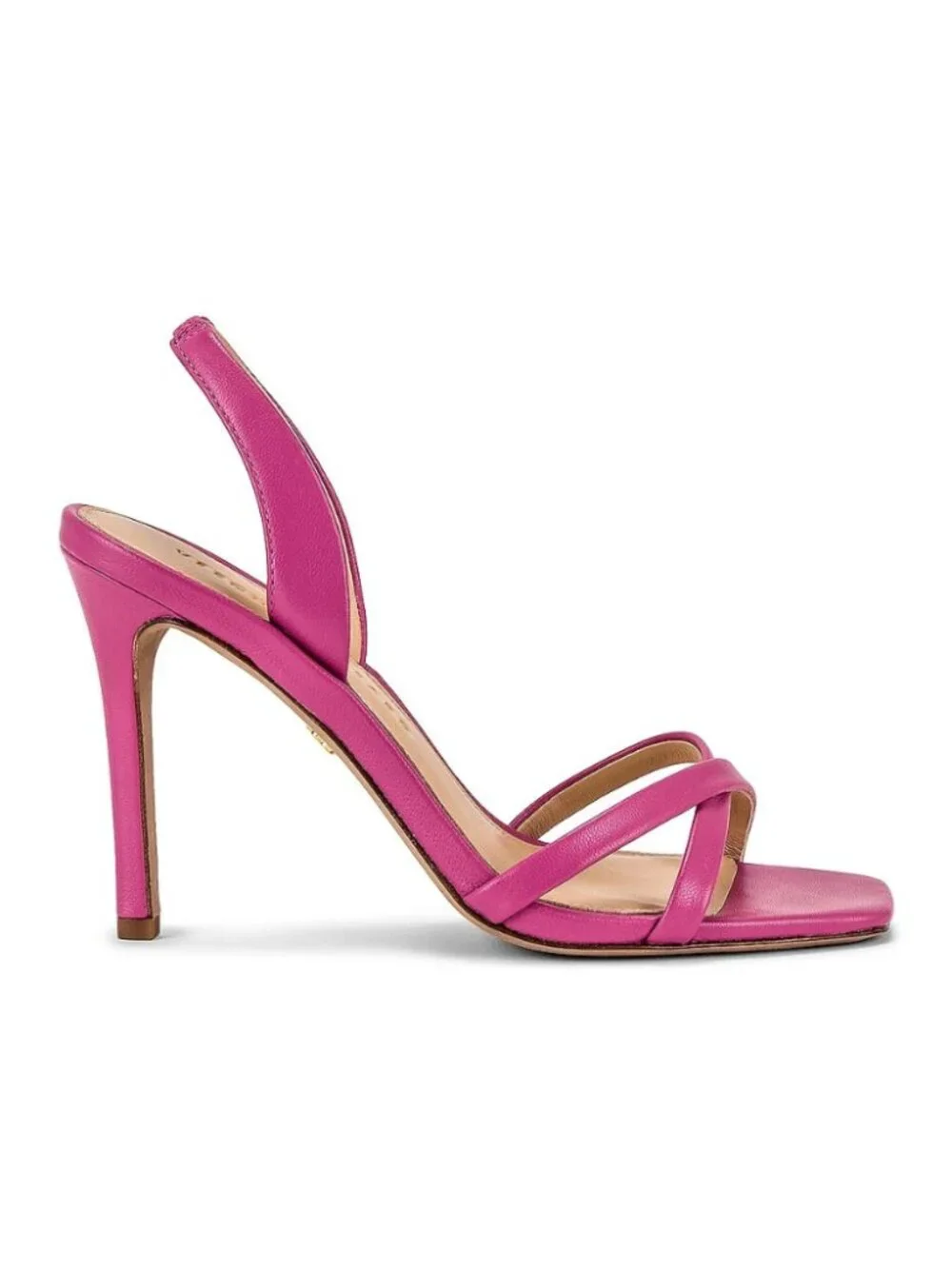 Veronica Beard Analita Hot Pink Leather Slingback Stiletto Sandals Sz 8.5